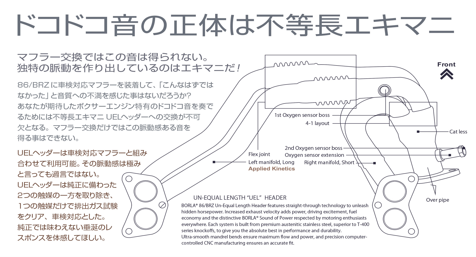 86 BRZ ZN6 ZC6 不等長エキマニ UEL Header [ユーイーエル・ヘッダー]